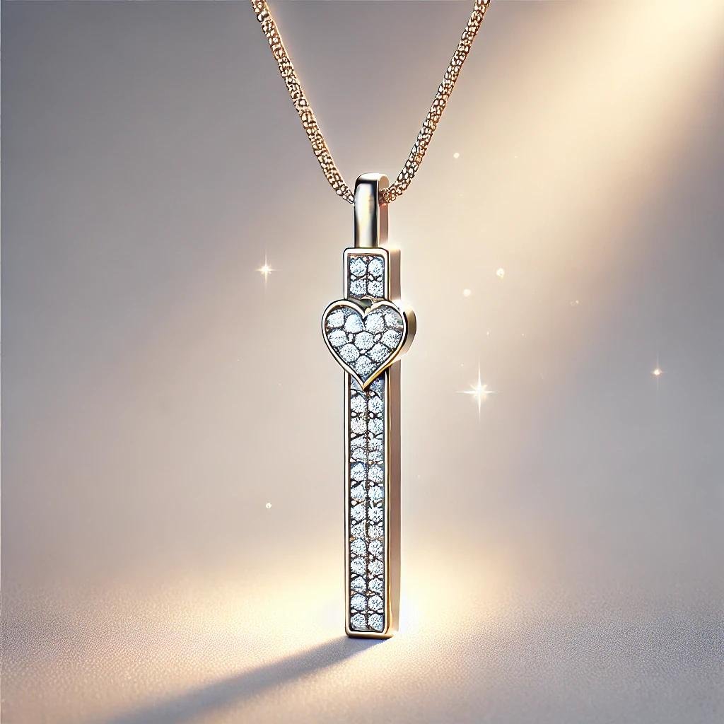 Timeless Symbol of Elegance and Romance: Vertical Diamond Love Necklace
